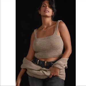 ANTHROPOLOGIE | soft short sleeve sweater with front twist